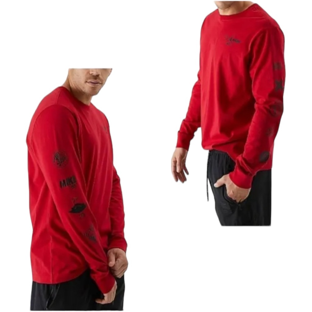 AIR JORDAN Long Sleeve Shirt “The Airman” Red Mens Size Small